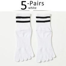 Load image into Gallery viewer, 5 Pairs of Striped Toe Socks