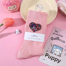 Load image into Gallery viewer, Beaded Valentines Socks
