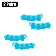 Load image into Gallery viewer, Four pairs of blue gel foot pads on a white background with '2 Pairs' text above.
