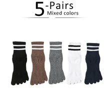 Load image into Gallery viewer, 5 Pairs of Striped Toe Socks