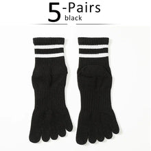 Load image into Gallery viewer, 5 Pairs of Striped Toe Socks
