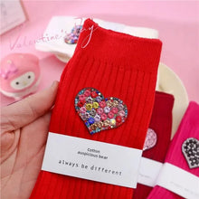 Load image into Gallery viewer, Beaded Valentines Socks
