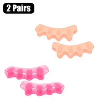 Load image into Gallery viewer, Two pairs of pink and peach-colored silicone foot separators on a white background.
